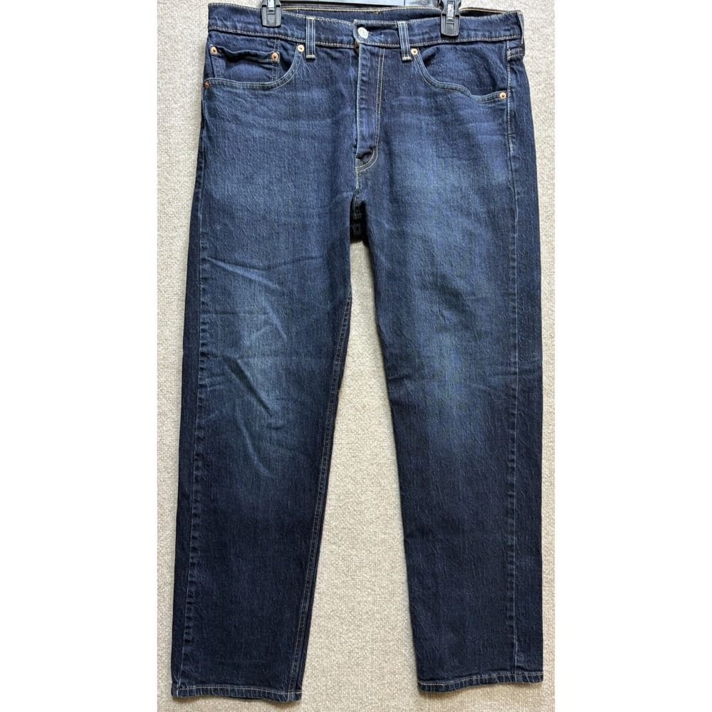 Men's Levi's 505 Jeans Denim Dark Blue Stretch Jeans Size 36 X 30 Western EUC